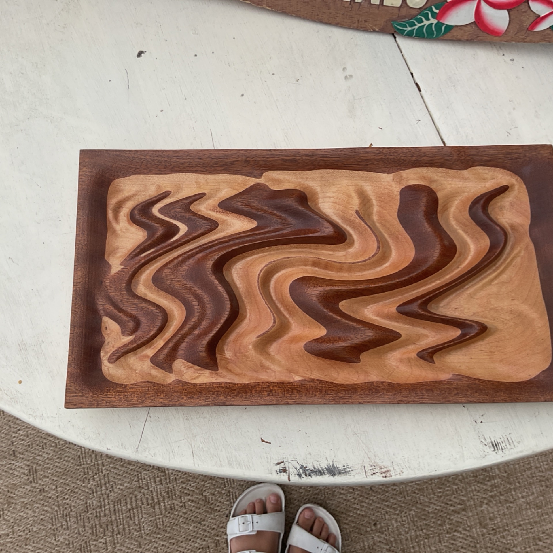 Hand Carved Wooden Catch All Tray