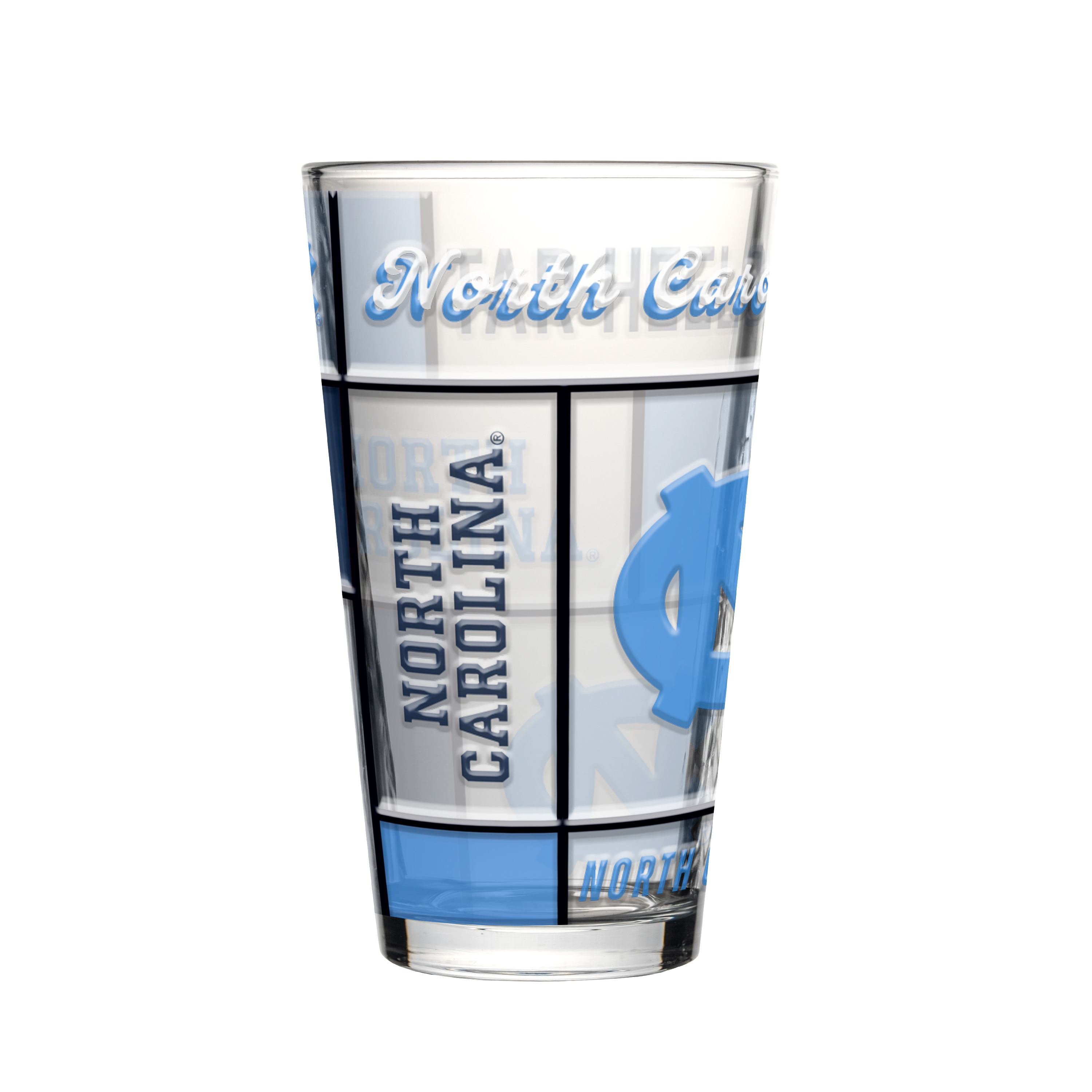 North Carolina Tar Heels Boxed Quilted Stained Pint Glass 16oz