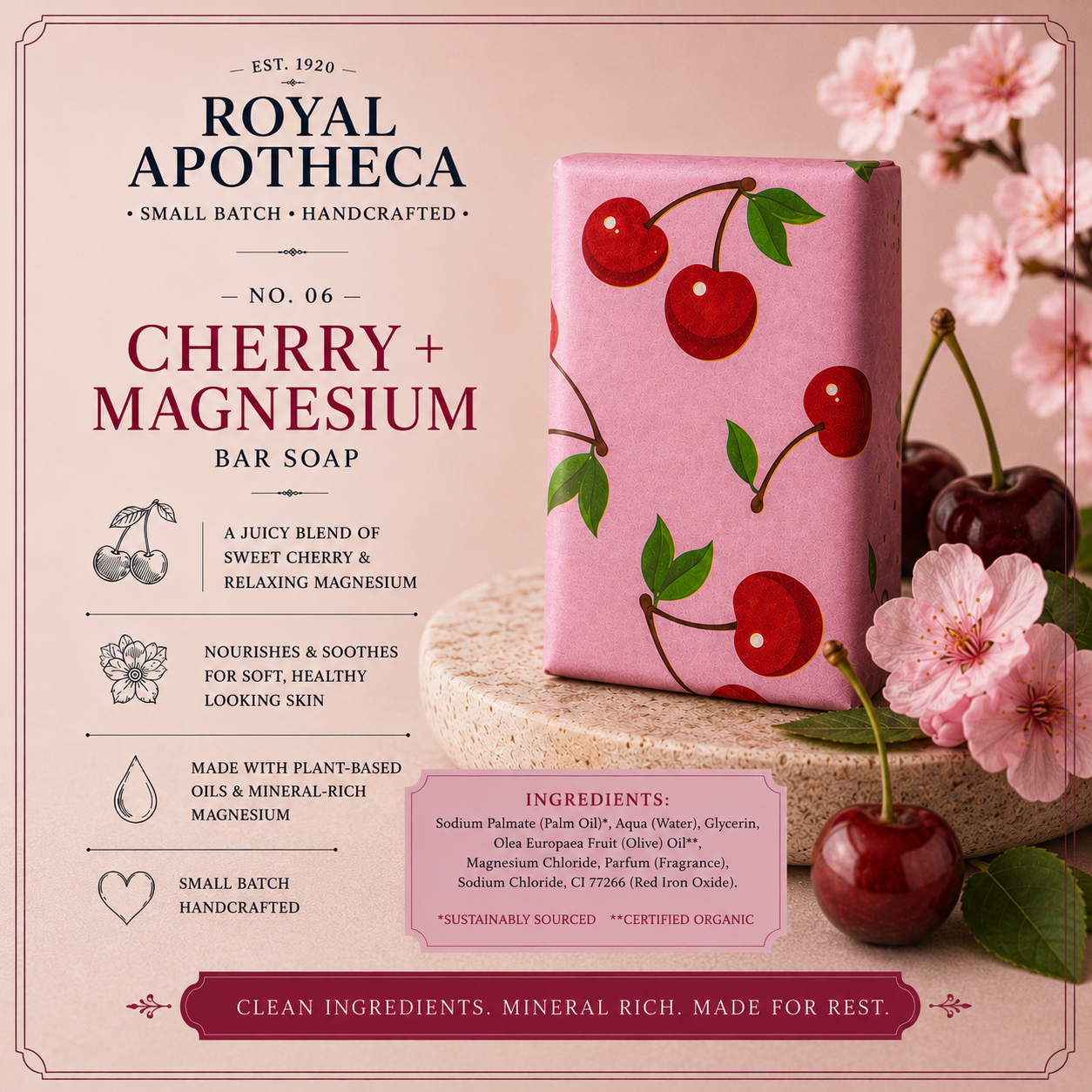 Cherry + Magnesium - No.6 - Deluxe Bar Soap