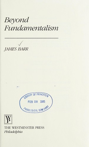 Cover of Beyond Fundamentalism