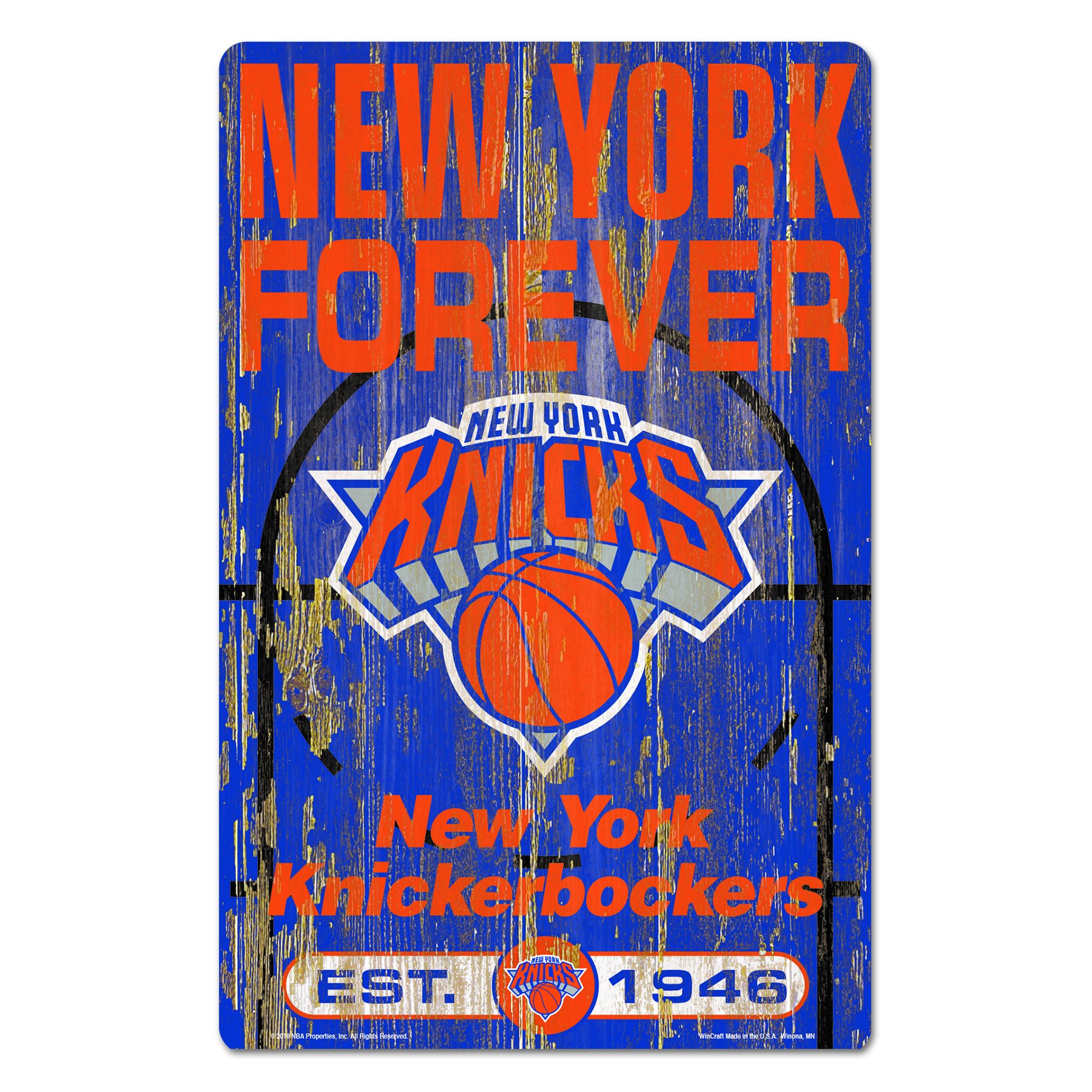 New York Knicks Wood Slogan Sign 11x17"