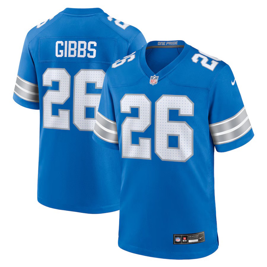 Detroit Lions Jahmyr Gibbs #26 Blue Nike Game Jersey