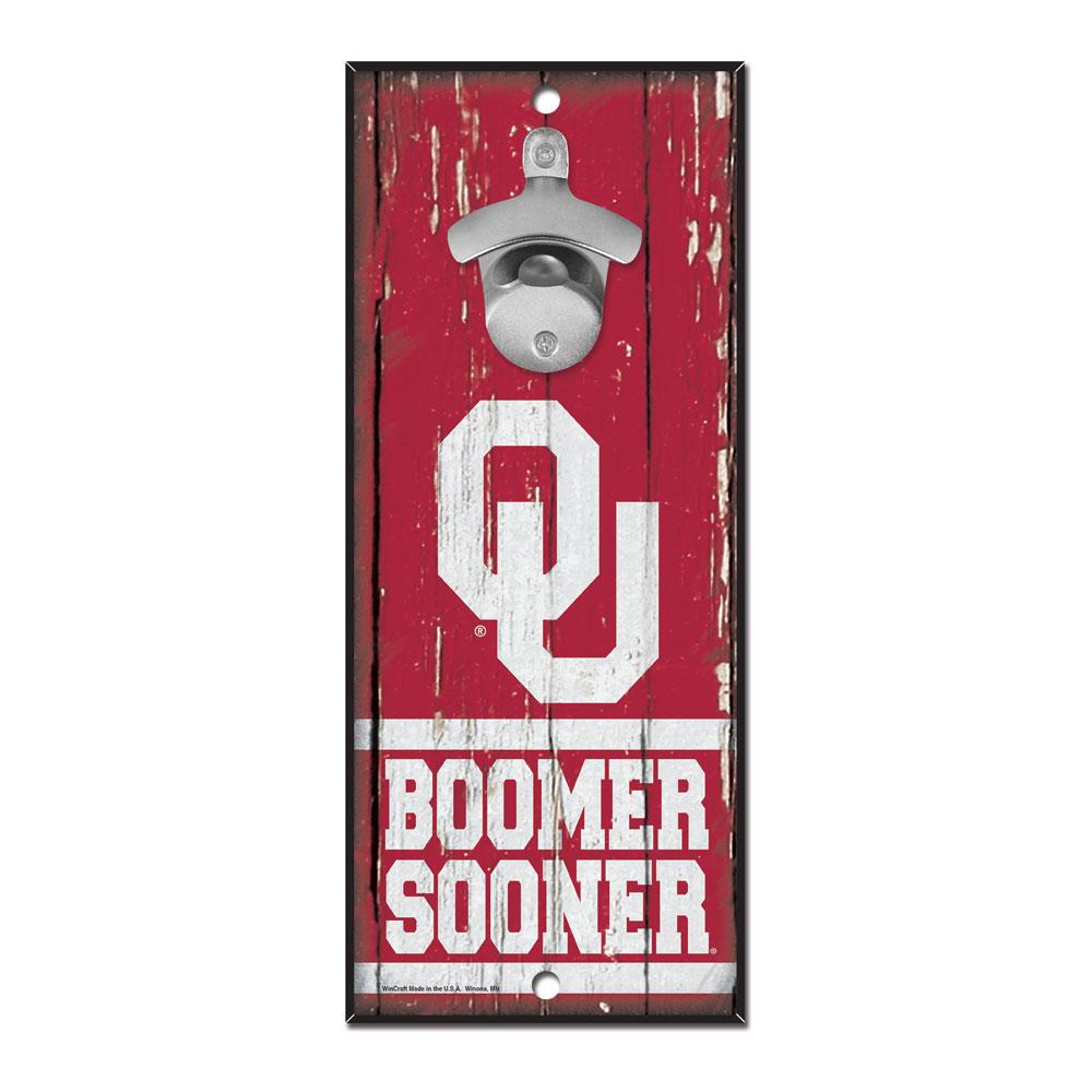 Oklahoma Sooners Wood Bottle Opener 5x11"