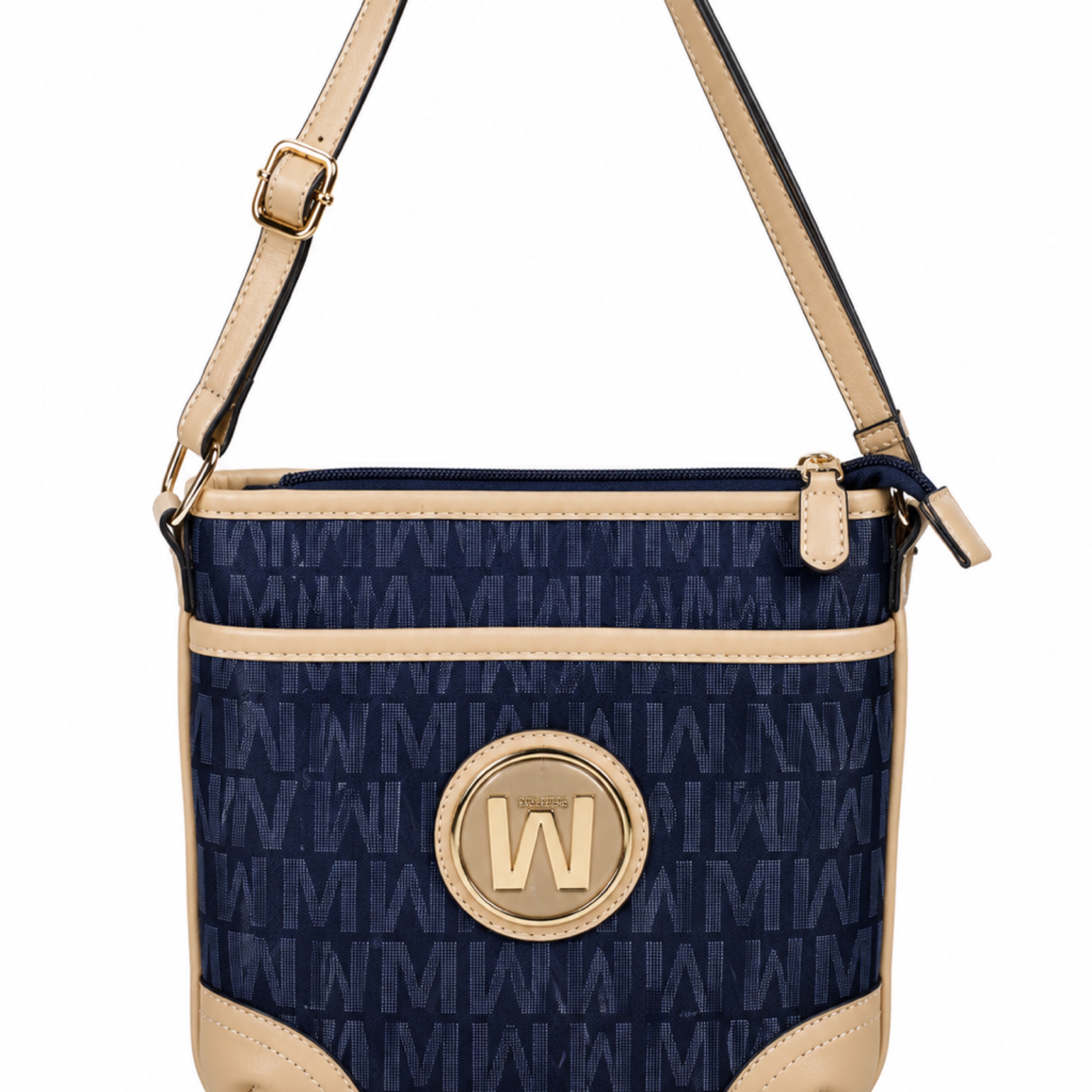 Navy Monogram Crossbody Purse