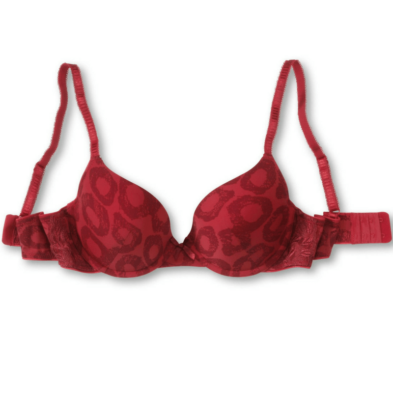 Sassa Red Animal Print Molded Plunge Bra in Red · 36B