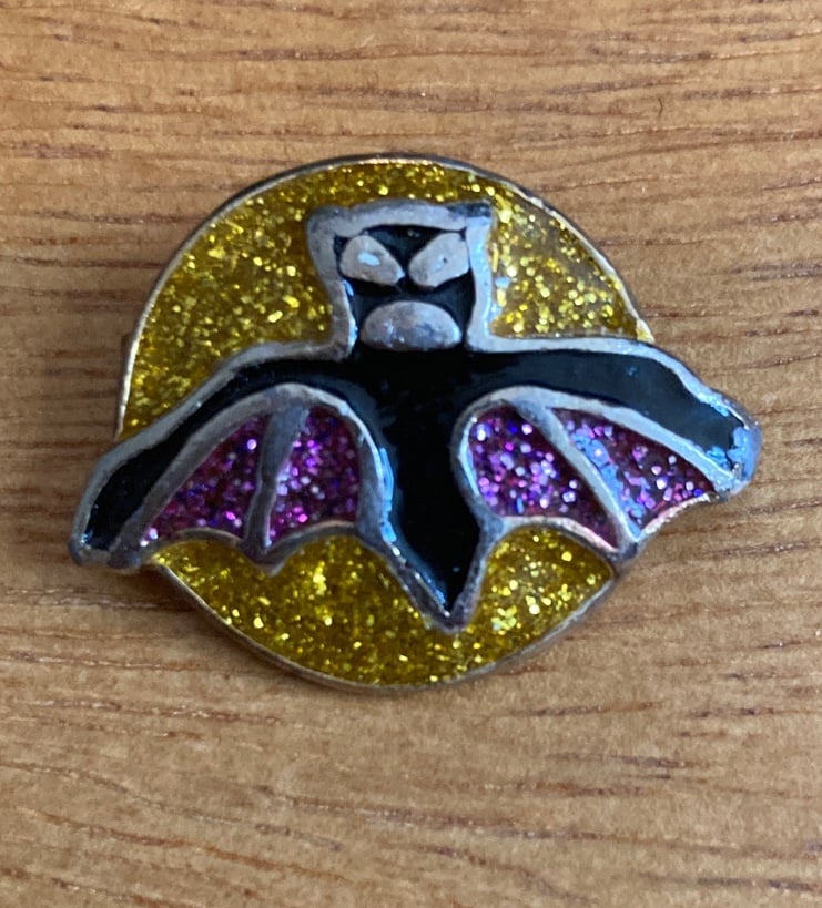Vintage Enamel Bat Wing Pin