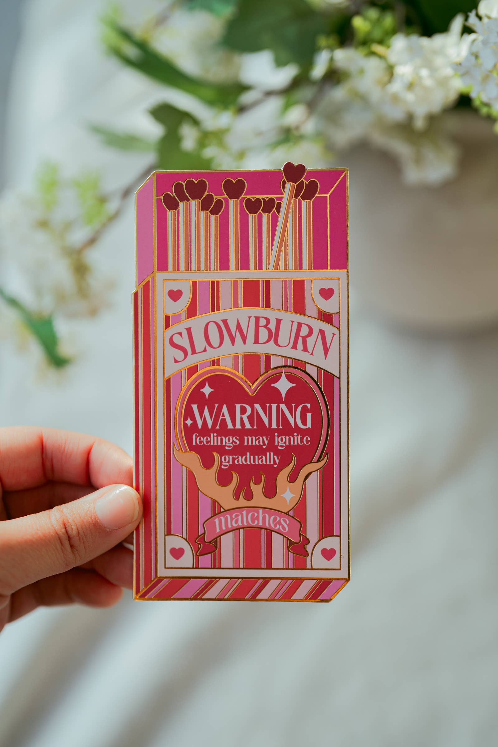 Gold Foil Slow Burn Matchbox Bookmark | Valentine's Day