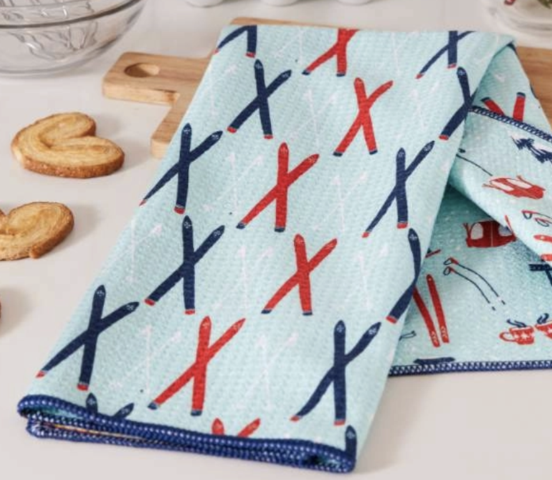 Ski Vacation Kitchen Tea Towel