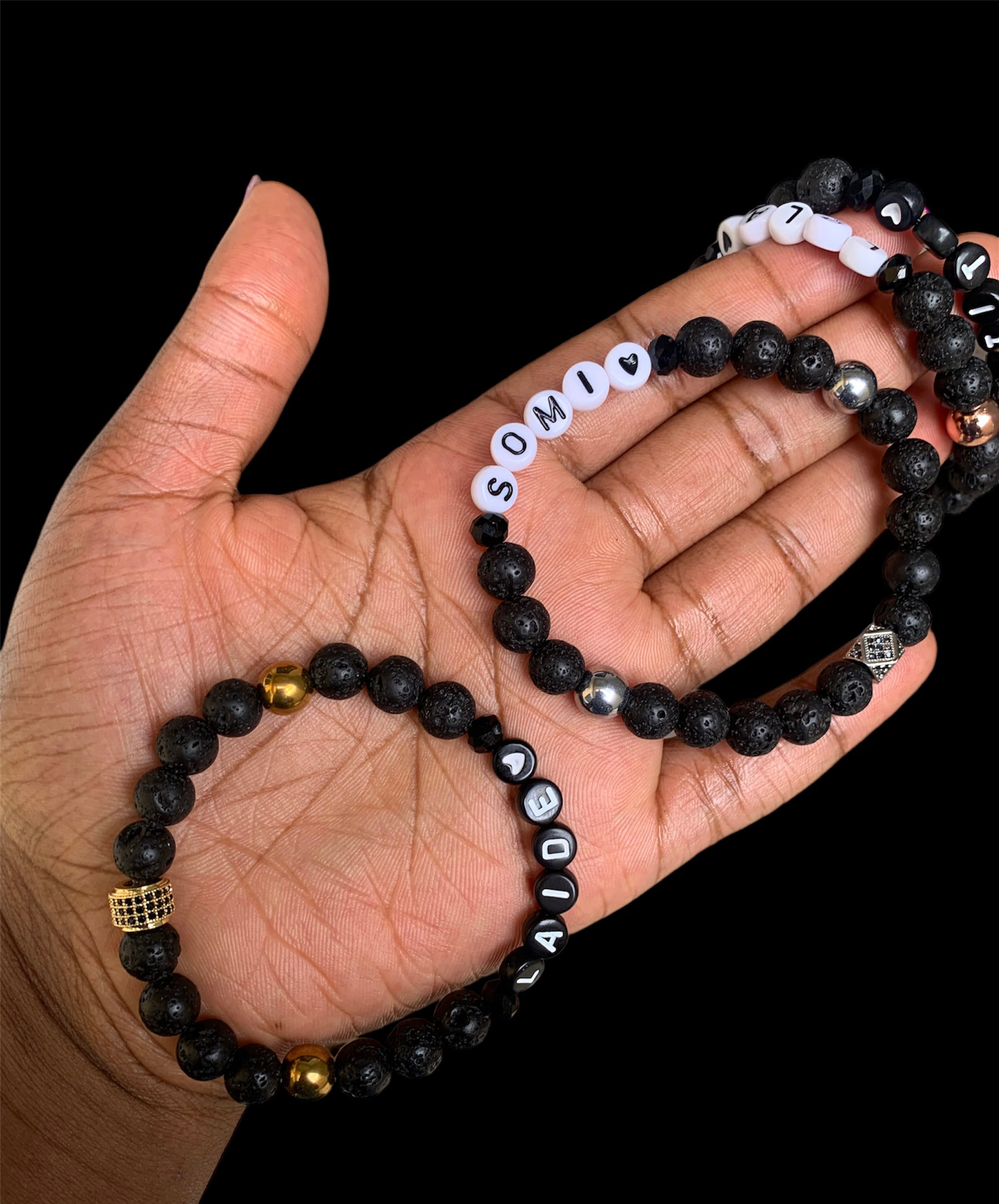Natural Lava Rock Bead Bracelet