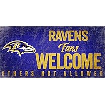 Baltimore Ravens Wood Welcome Sign