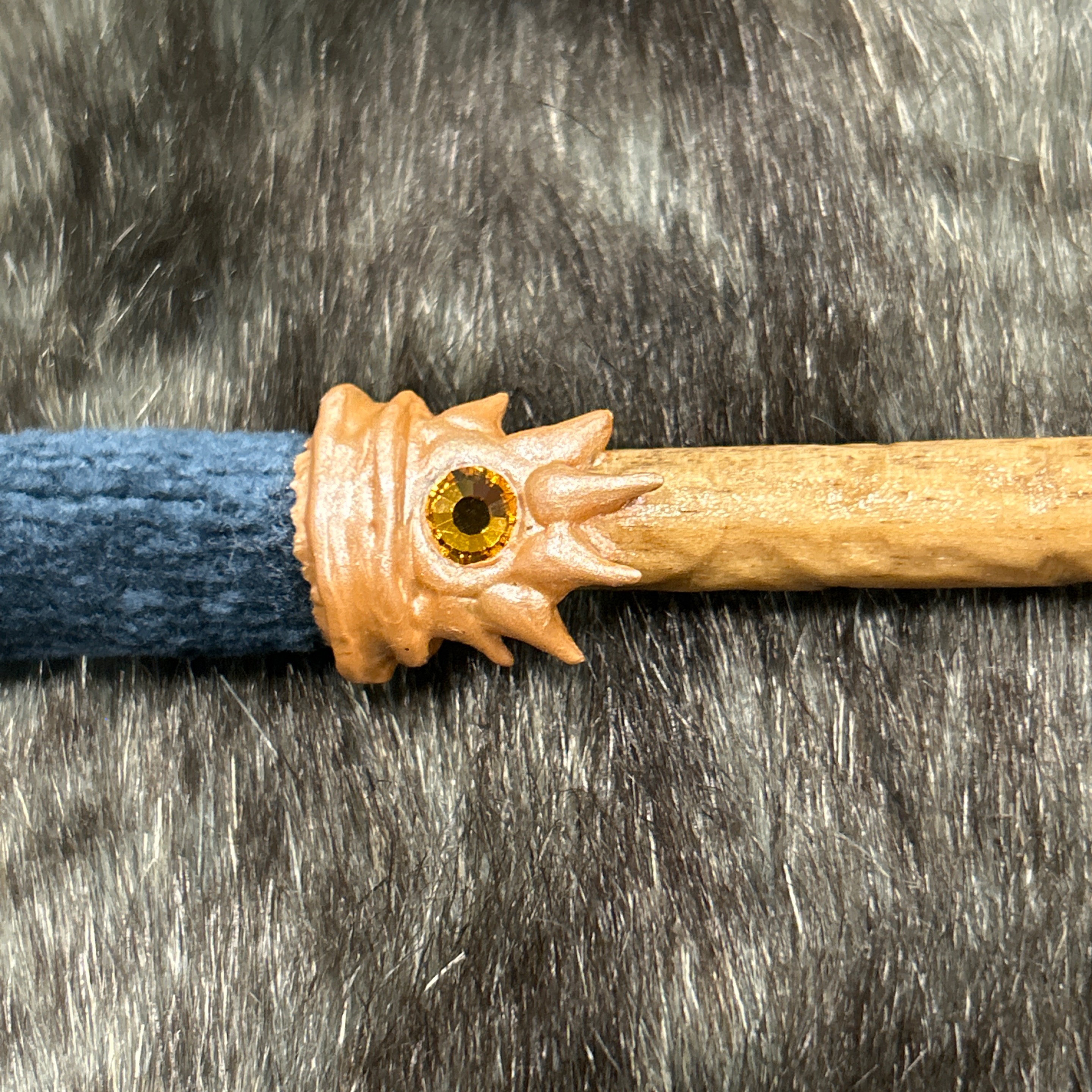 Phoenix Feather 8" Cursed Oak Radiant w/ Topaz Colour Crystal