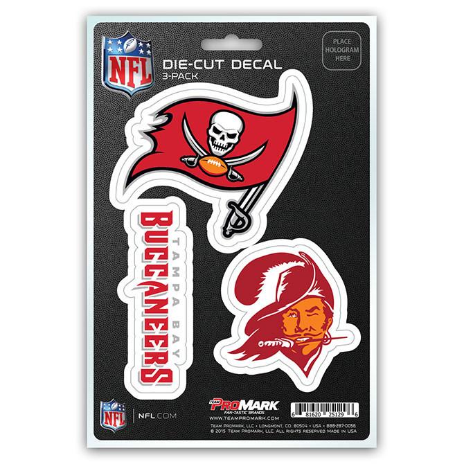 Tampa Bay Buccaneers Die Cut Team Decals 3pk