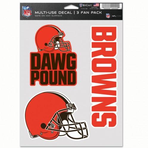 Cleveland Browns Multi Use 3 Pack Fan Decals
