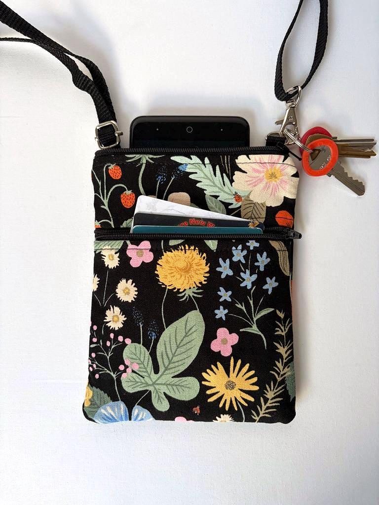 Small Crossbody Bag – Strawberry Fields Black, photo 3 of 12