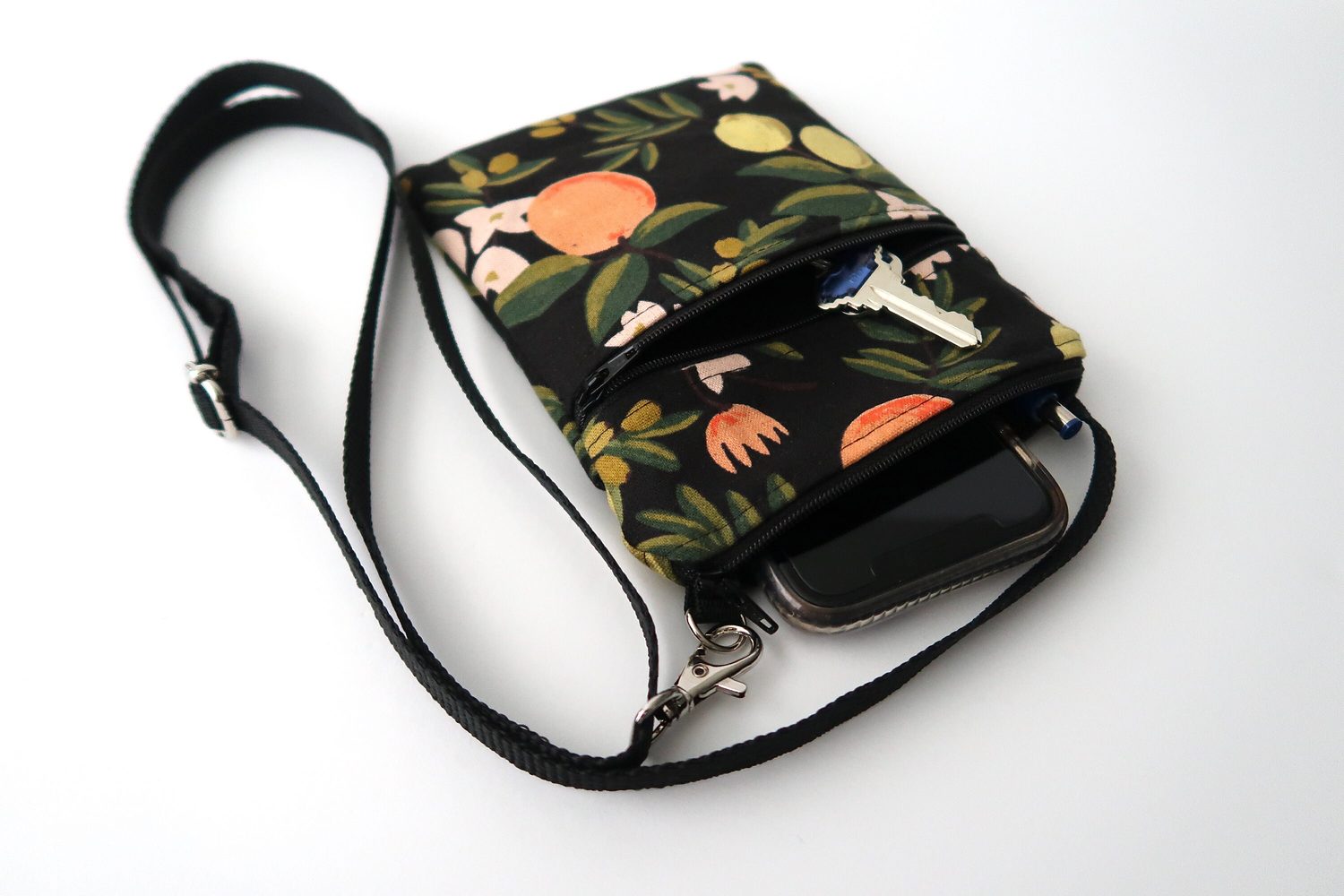 Small Crossbody Bag – Oranges & Lemons on Black, photo 3 of 7