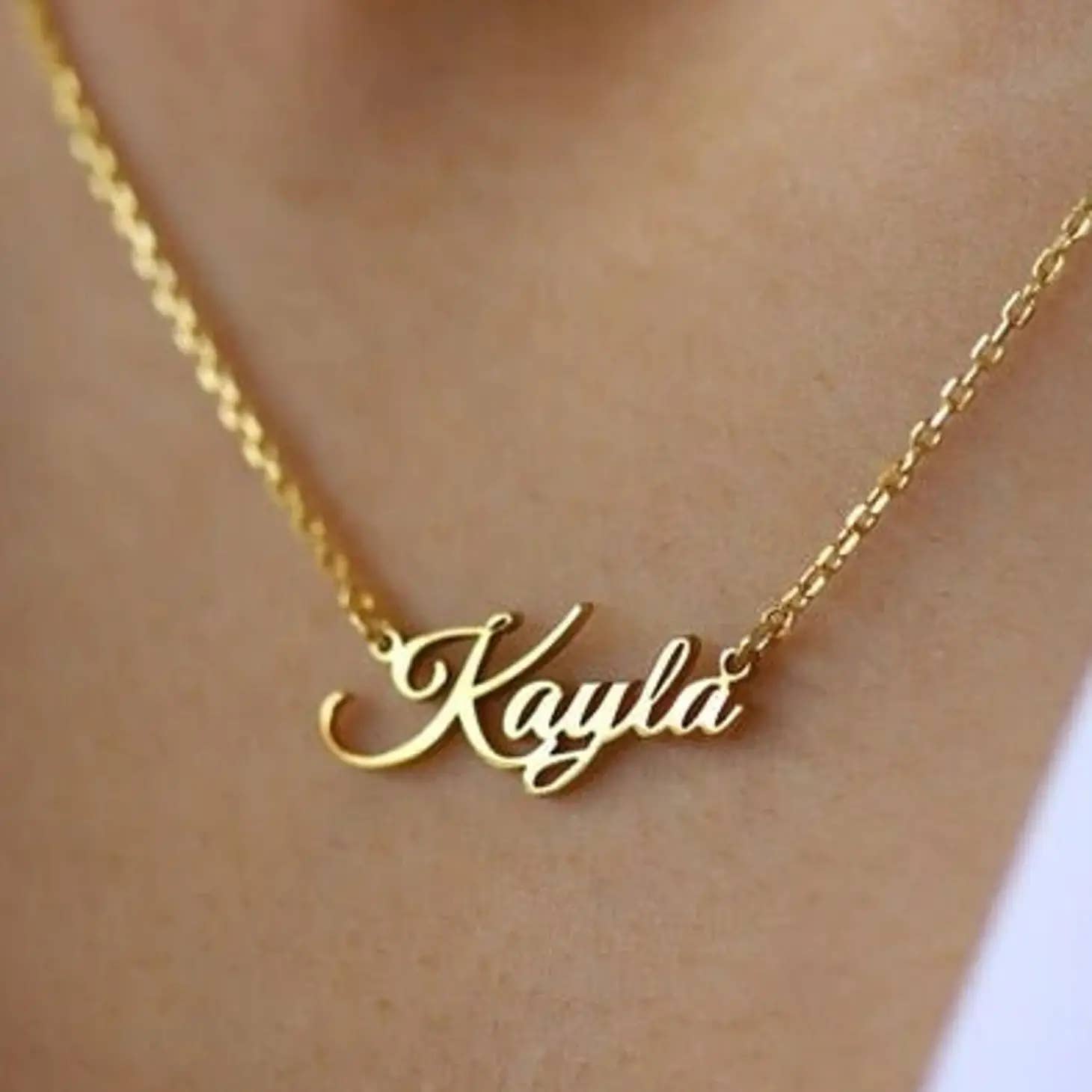 14k Solid Gold Name Necklace-Customized Necklace, 50 Microns