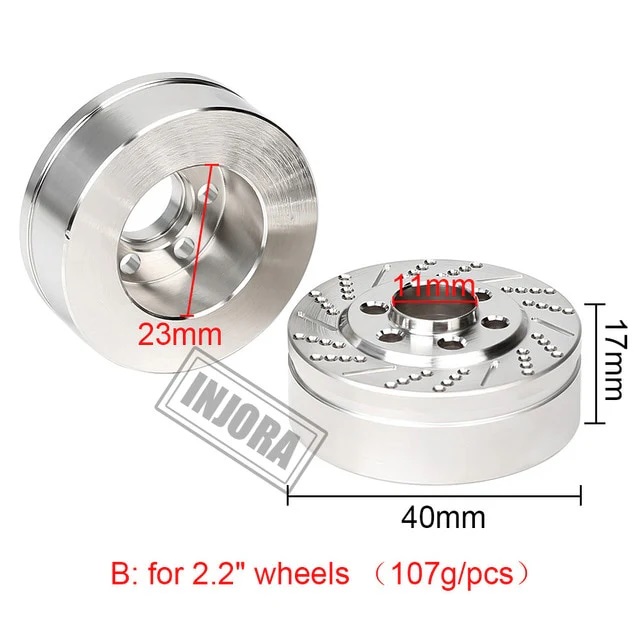 Silver Anodized Brass Brake Disc Weights For 2.2" Wheels
