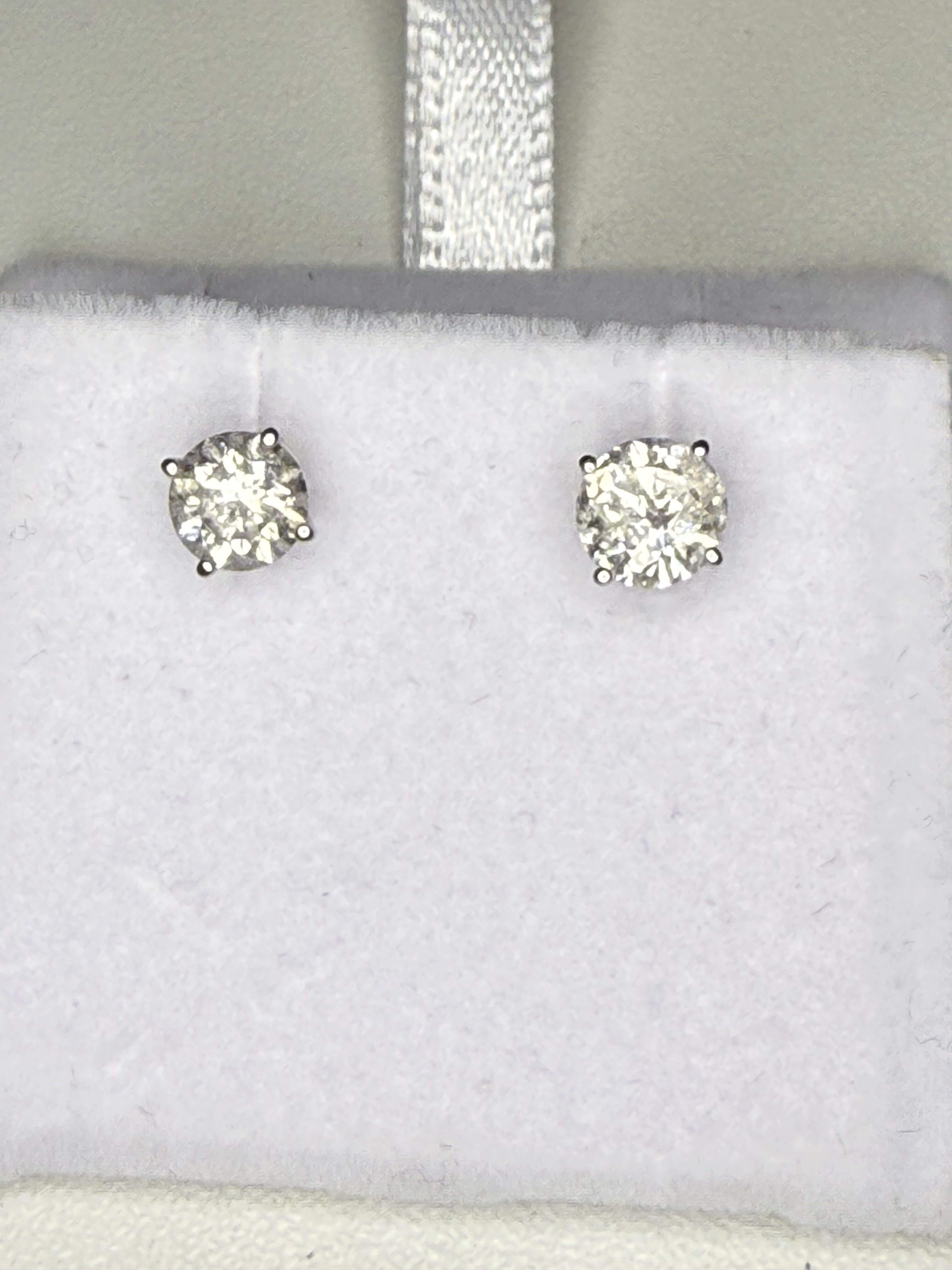14KW 1 1/2 CTTW Diamond Stud Earrings