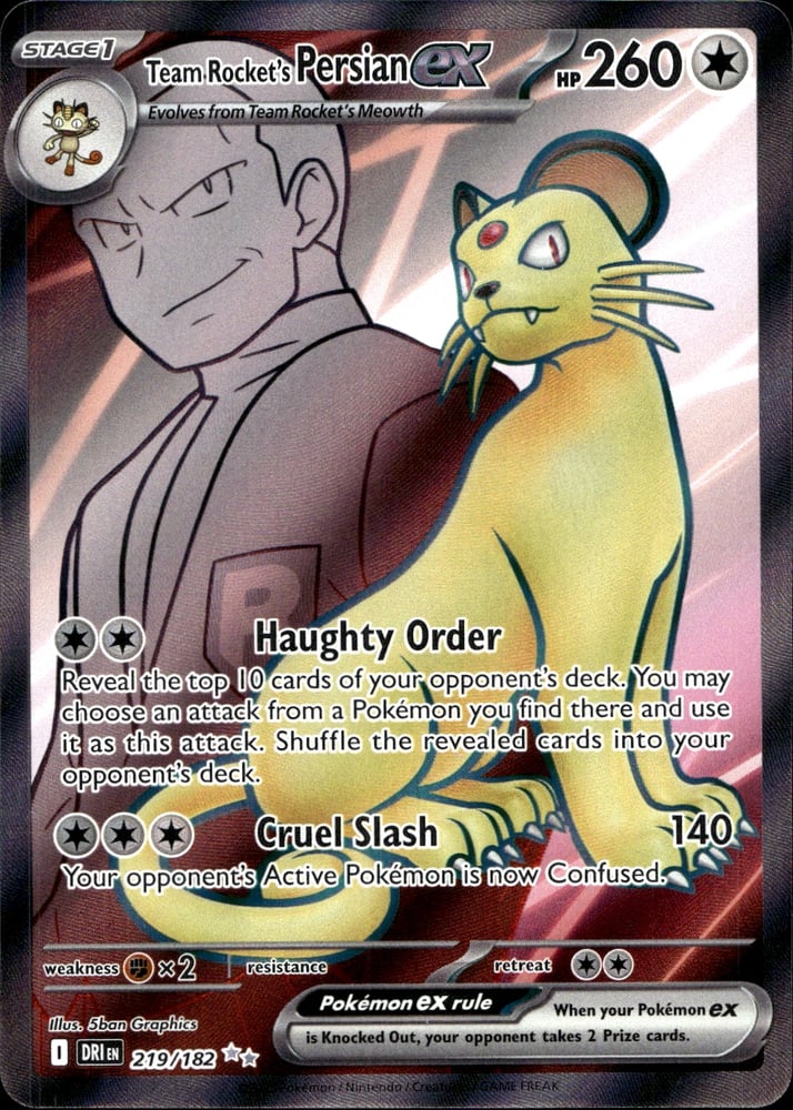 Team Rocket's Persian ex - SV10 219/182