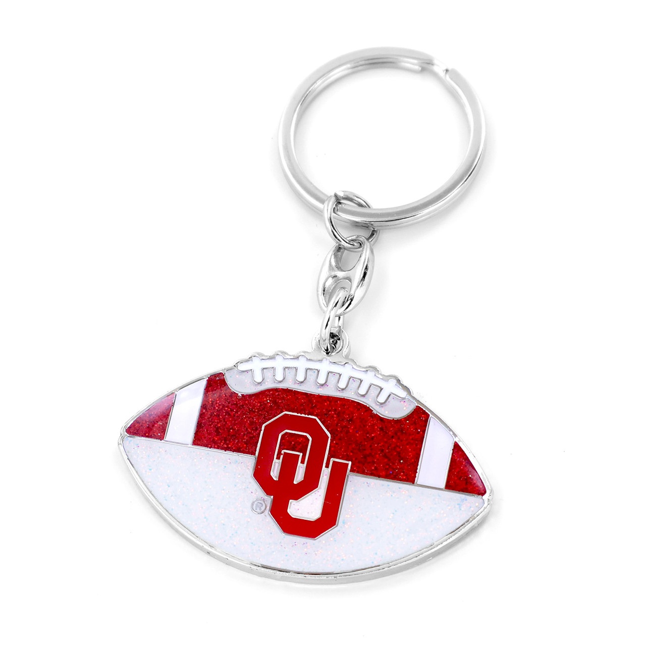Oklahoma Sooners Glitter Football Keychain