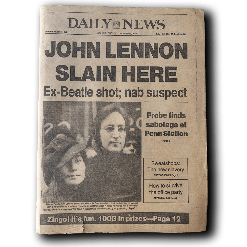 Lennon, John -- Daily News, Dec. 1980 [Magazines]