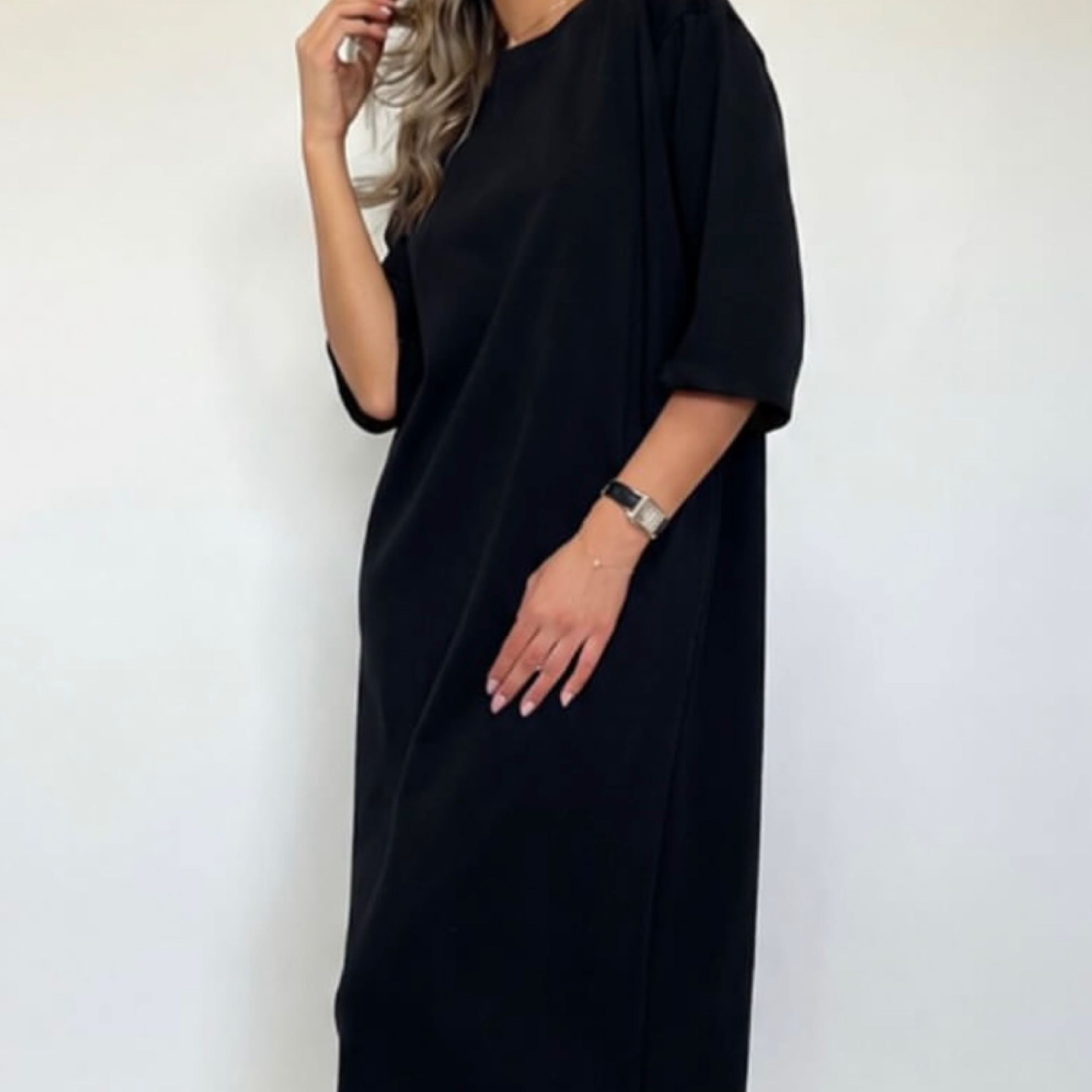Maxi T shirt Dress in Black — product photo