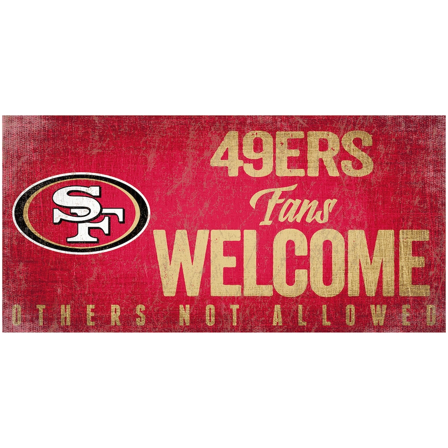 San Francisco 49ers Wood Welcome Sign 12x6"