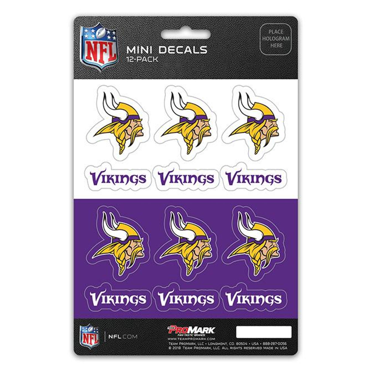 Minnesota Vikings Mini Decals 12pk Set
