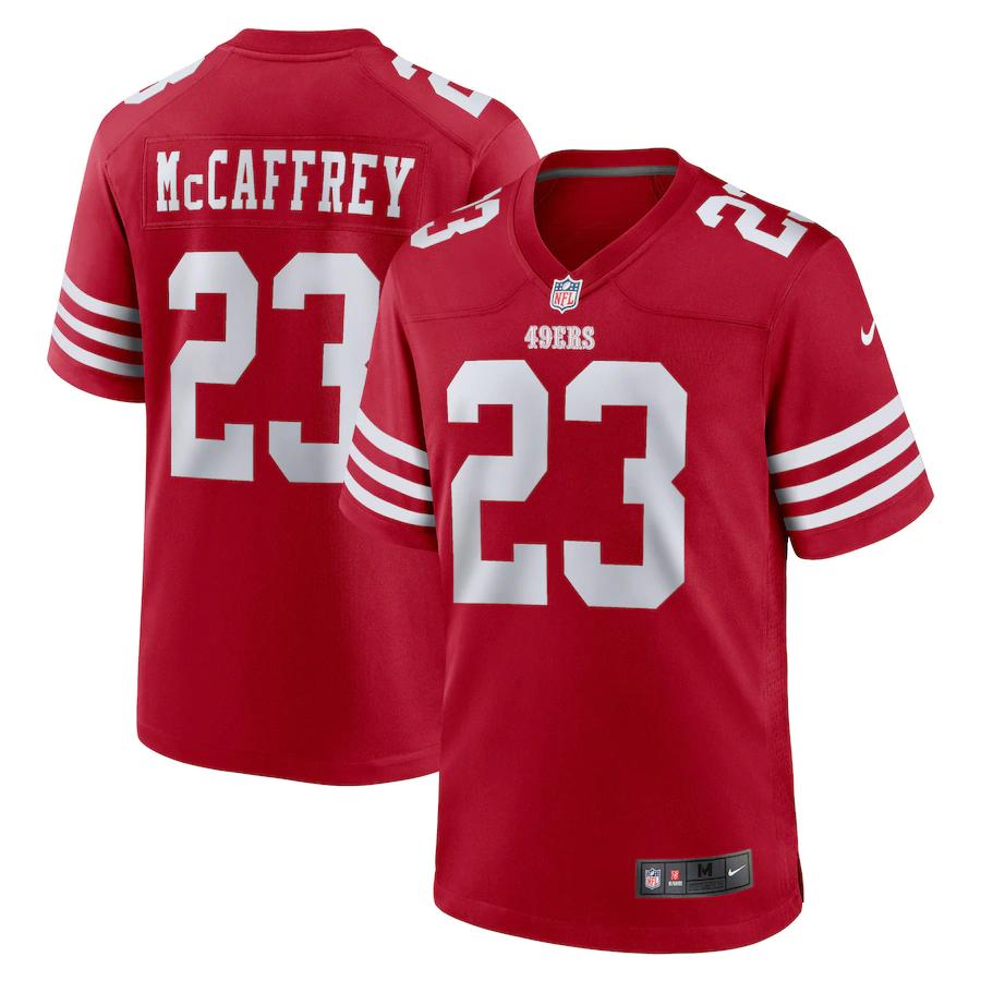 San Francisco 49ers Christian McCaffrey #23 Red Nike Game Jersey