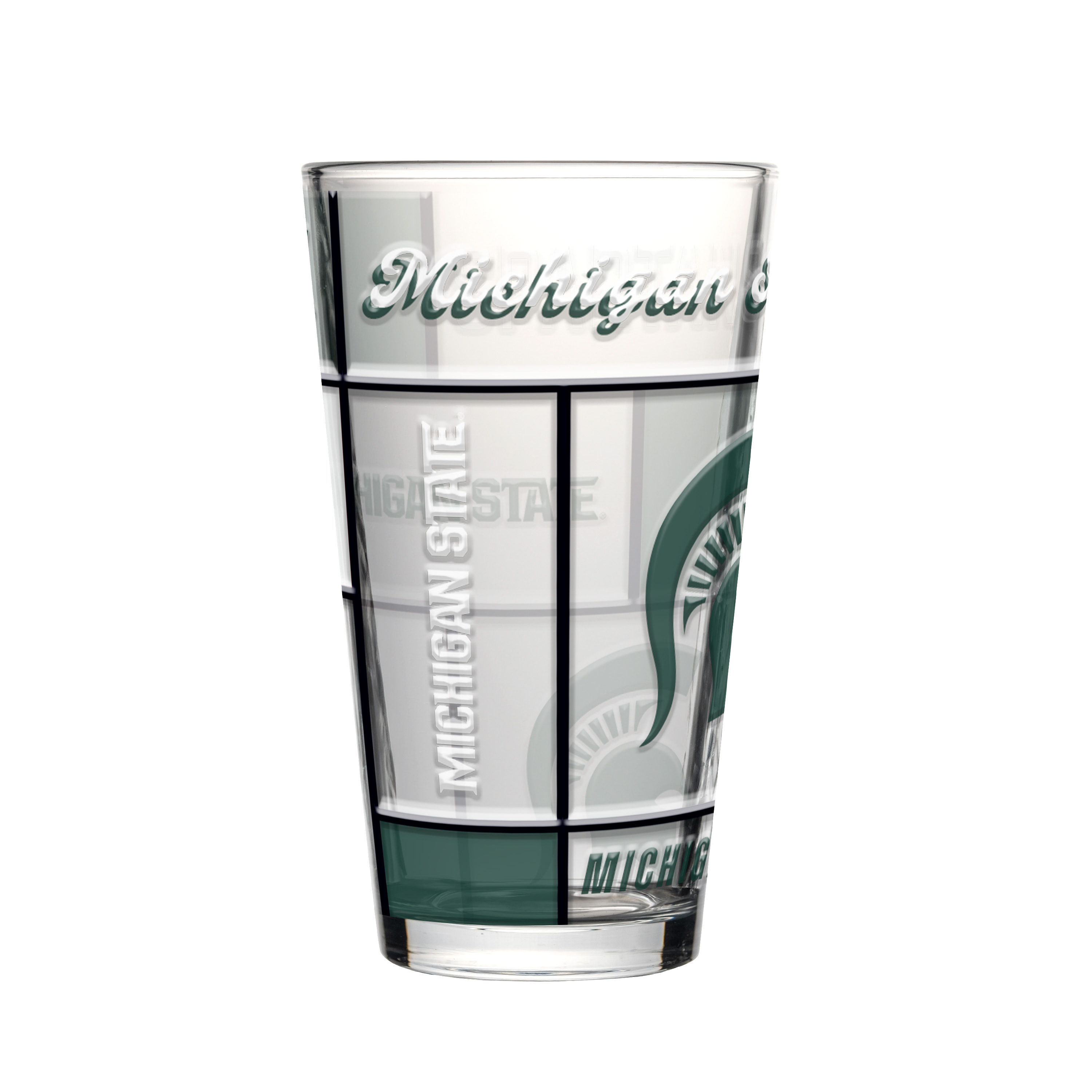 Michigan State Spartans Boxed Quilted Stained Pint Glass 16oz