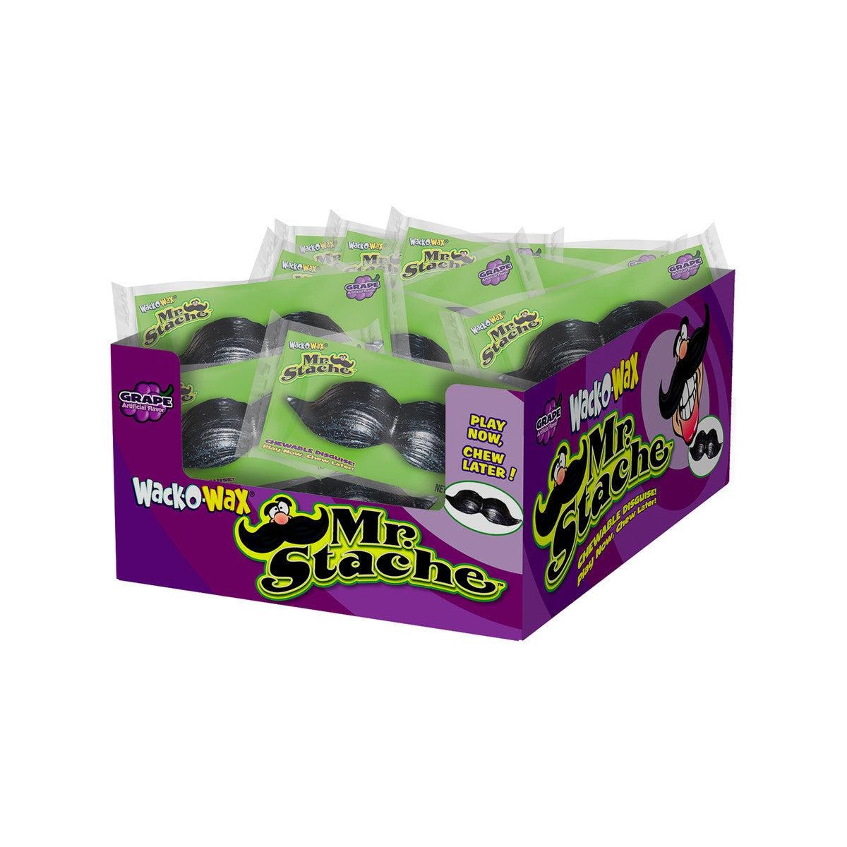 Charms Wack-O-Wax Mr. Stache Mustache Gummy Tray 24 ct