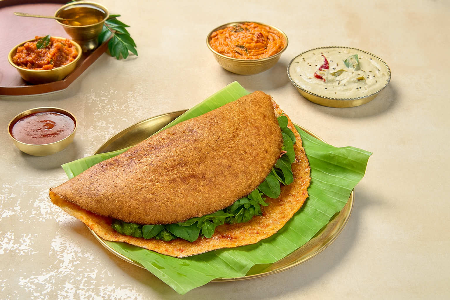 **December Special** Pesto and Fresh Greens Dosa