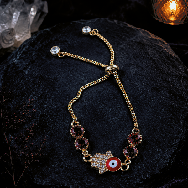 Crimson Guardian Hamsa Bracelet