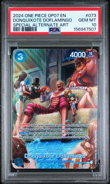 2024 ONE PIECE OP07-500 YEARS IN THE FUTURE #073 DONQUIXOTE DOFLAMINGO SPECIAL ALTERNATE ART