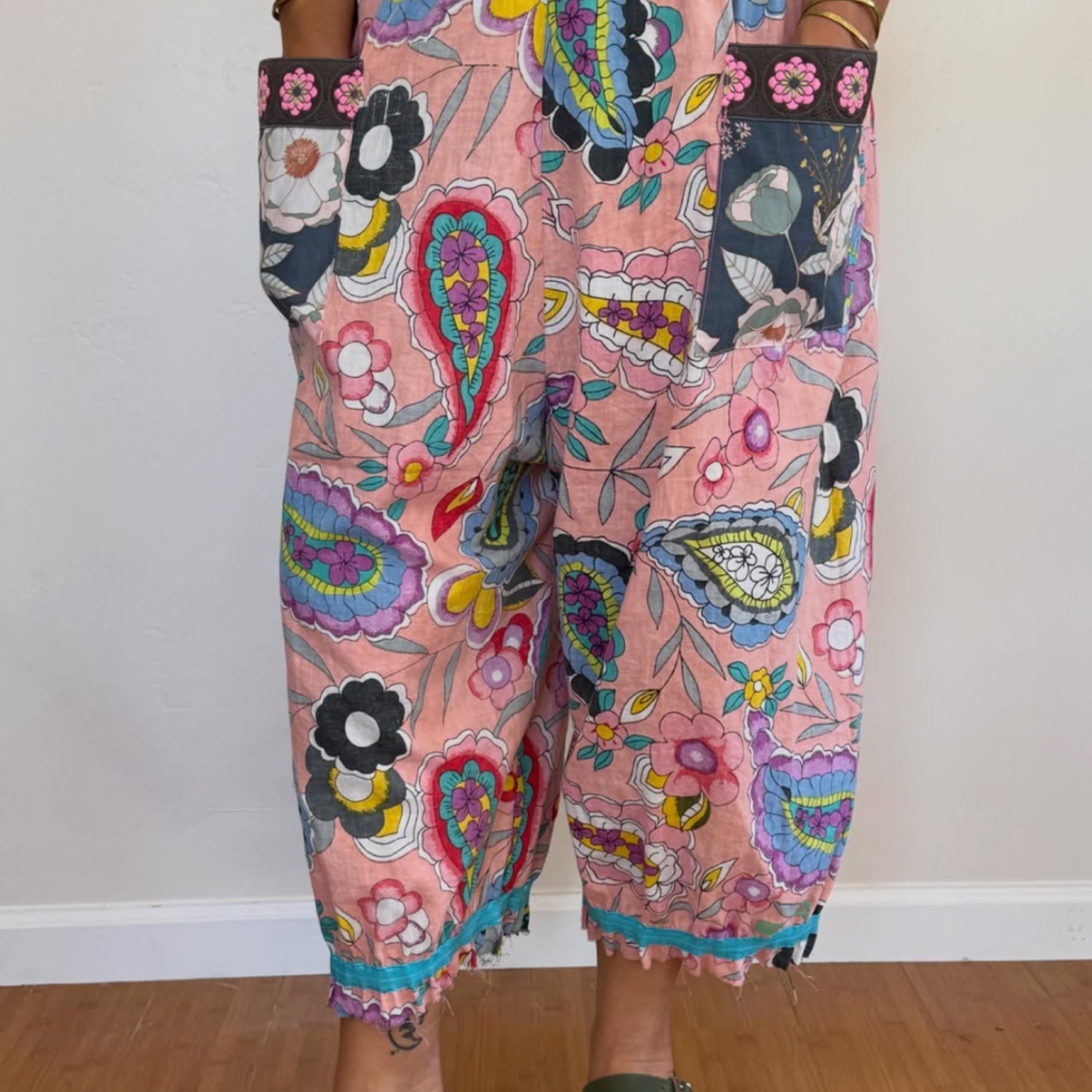 Pink Flower Balloon Pants by AuDeeHautee