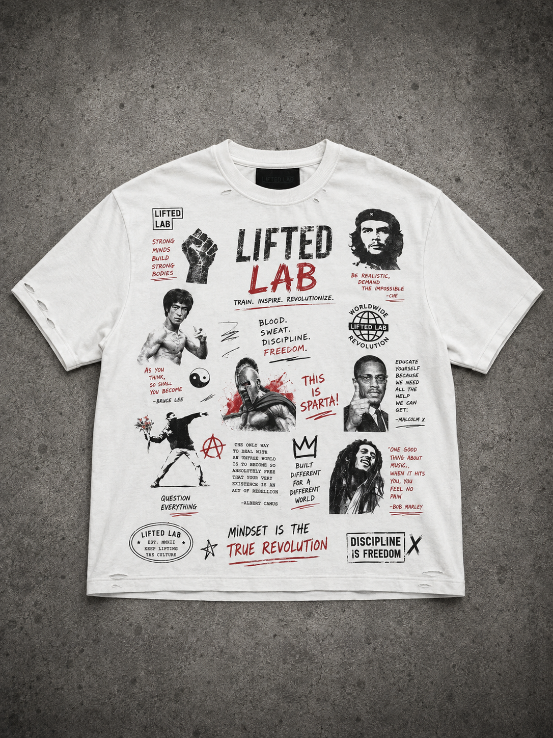 LIFTED LAB Mindset Revolution Tee	Vintage White