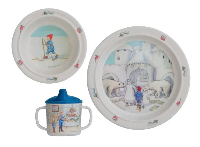 Baby Dish Set Ollie's Ski Trip