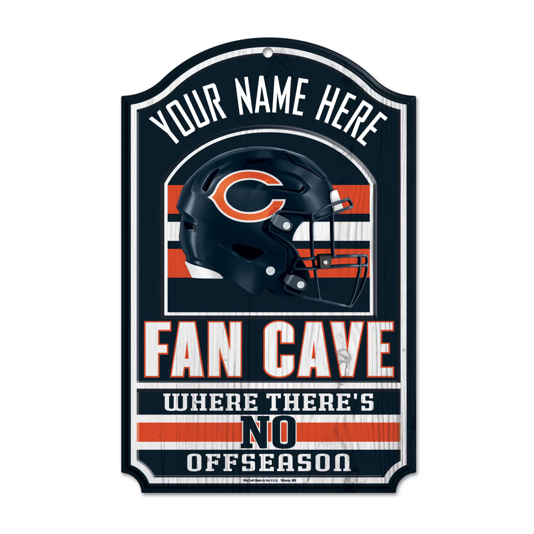 Chicago Bears Wood Fan Cave Sign 11x17"