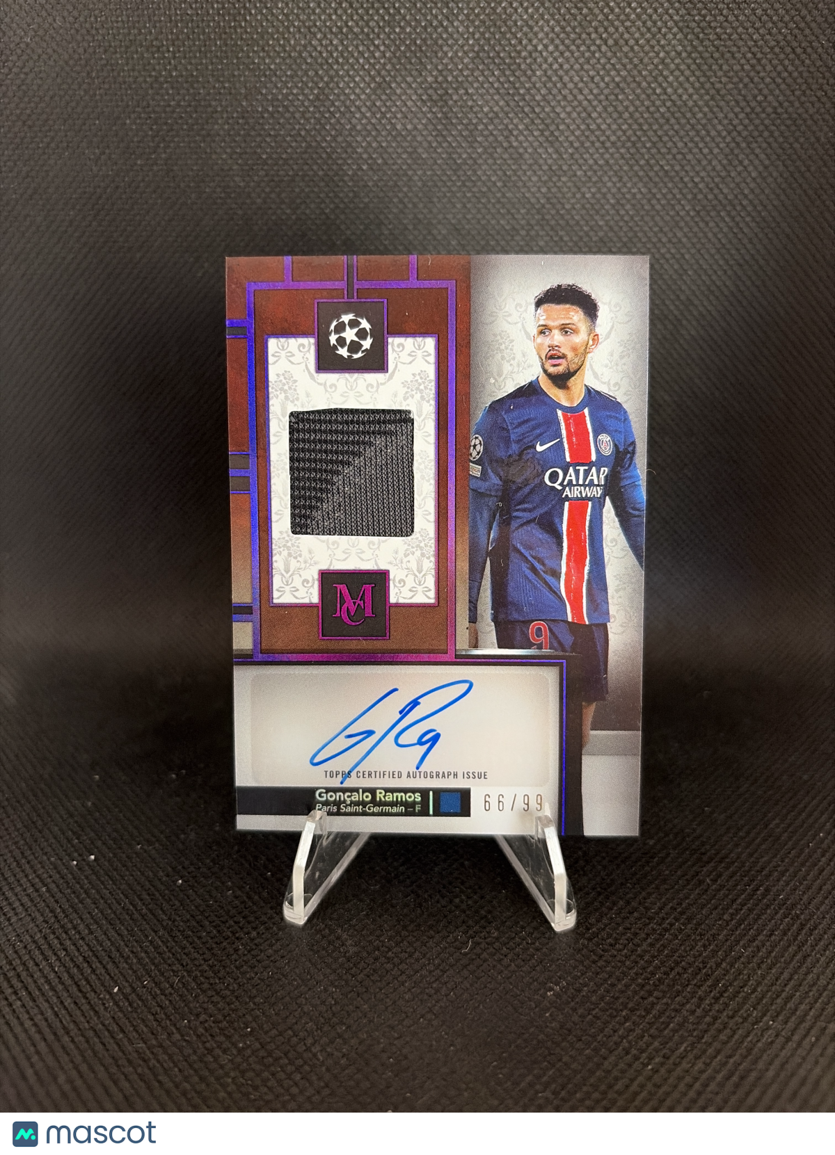 2025 Topps Museum Collection UEFA Club Competitions Gonçalo Ramos Patch Auto /99