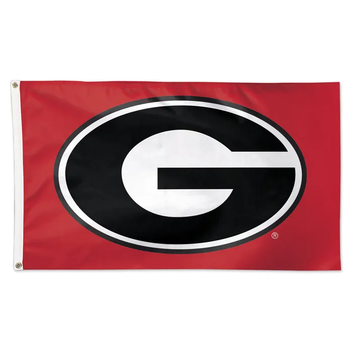 Georgia Bulldogs Deluxe Red Primary Logo Flag 3x5'