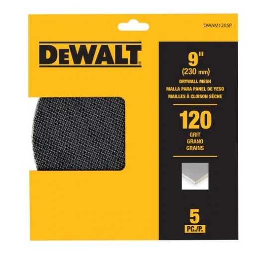 DeWalt - 9IN MESH 5 PACK 120-GRIT