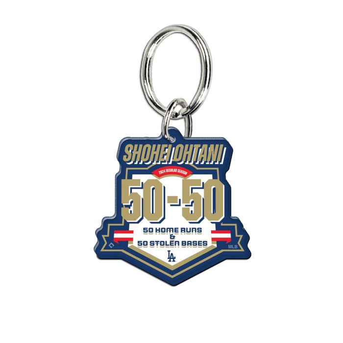 Los Angeles Dodgers Shohei Ohtani Official 50/50 Club MLB Record Premium Acrylic Keychain