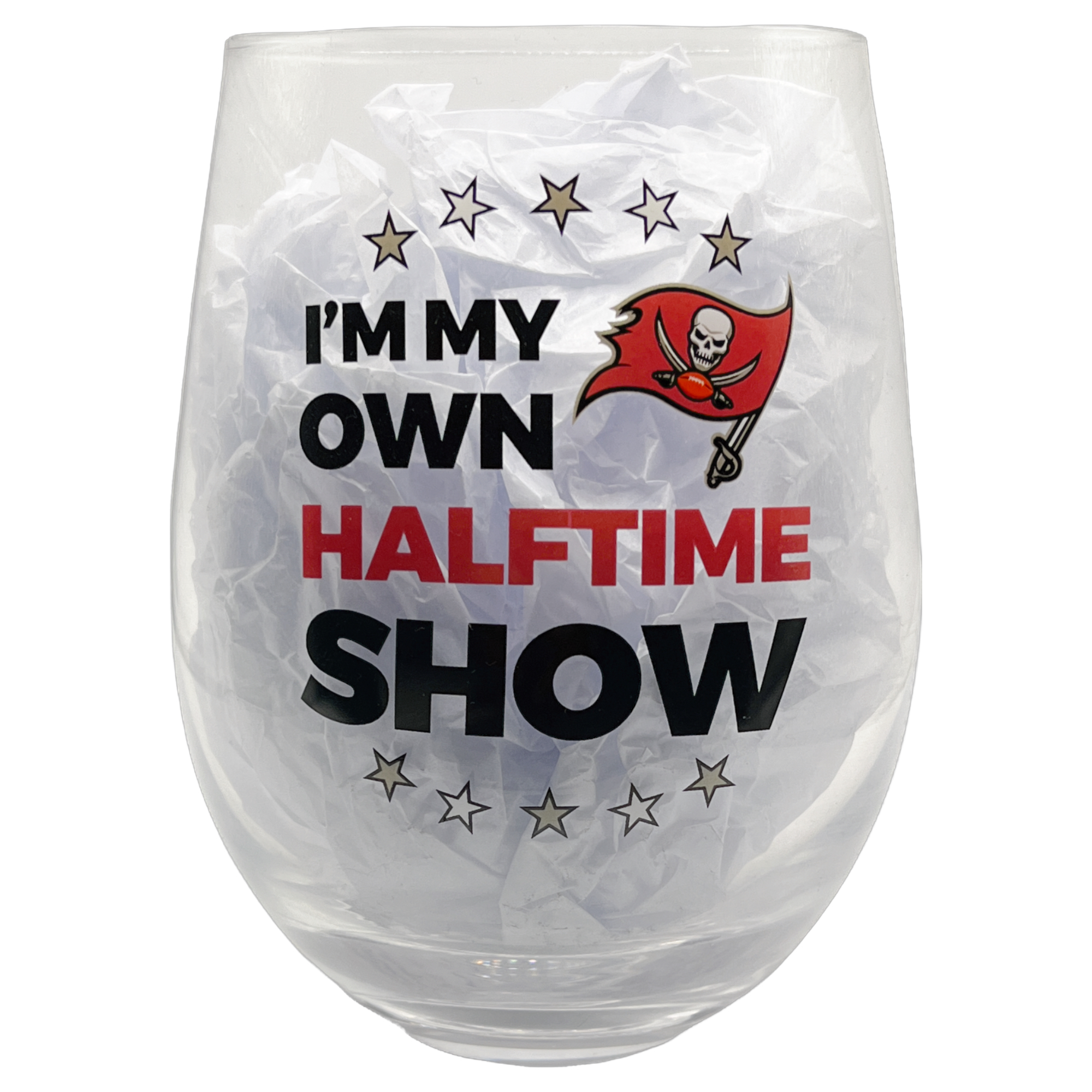 Tampa Bay Buccaneers Stemless Wine Glass