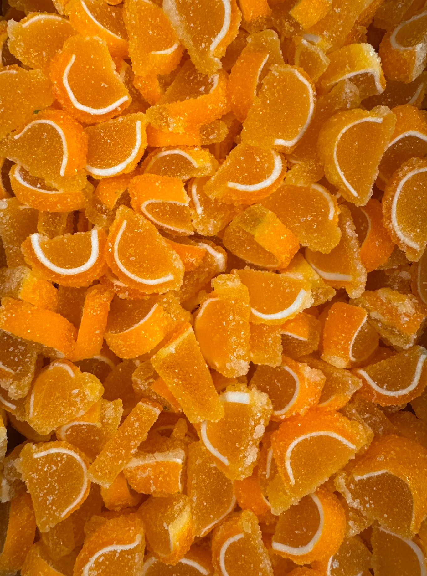 Cavalier Mini Fruit Slices Unwrapped ORANGE Soft Jelly  5lb