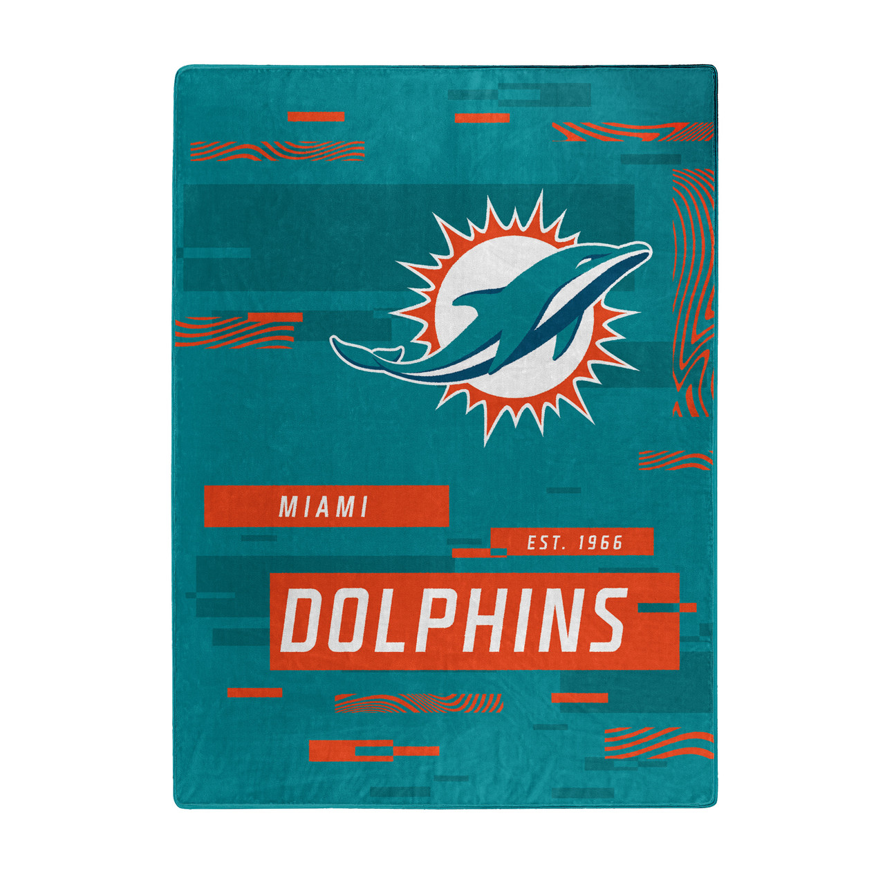 Miami Dolphins Digital Design Raschel Blanket 60x80"
