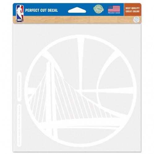 Golden State Warriors White Perfect Cut Decal 8x8"