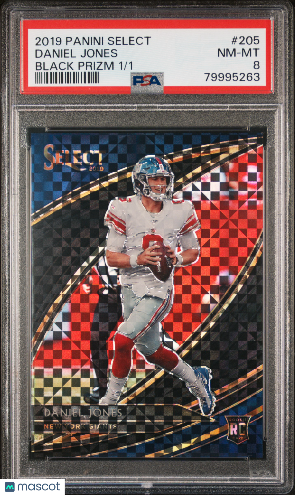 2019 Panini Select Daniel Jones Black Prizm 1/1 PSA 8