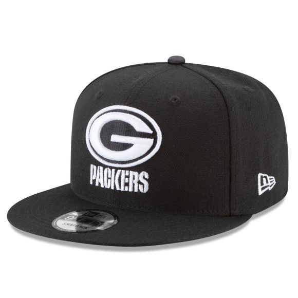 Green Bay Packers Black and White New Era 9FIFTY Snapback Hat
