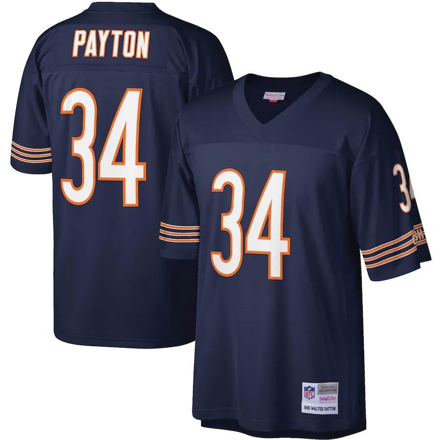 Chicago Bears 1985 Walter Payton #34 Navy Mitchell and Ness Jersey