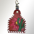 AD Leather Key Chain Southwest Cactus Flower